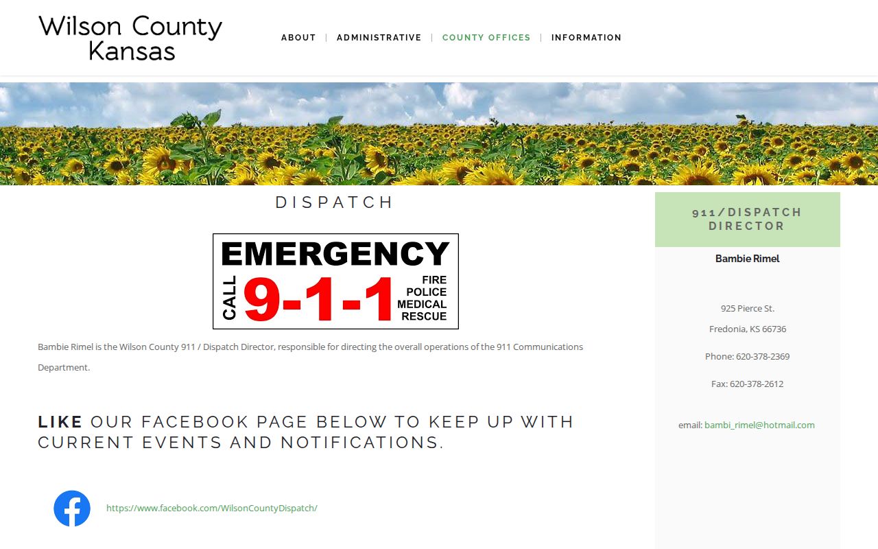 Wilson County Dispatch official contact source for Altoona arrest routing