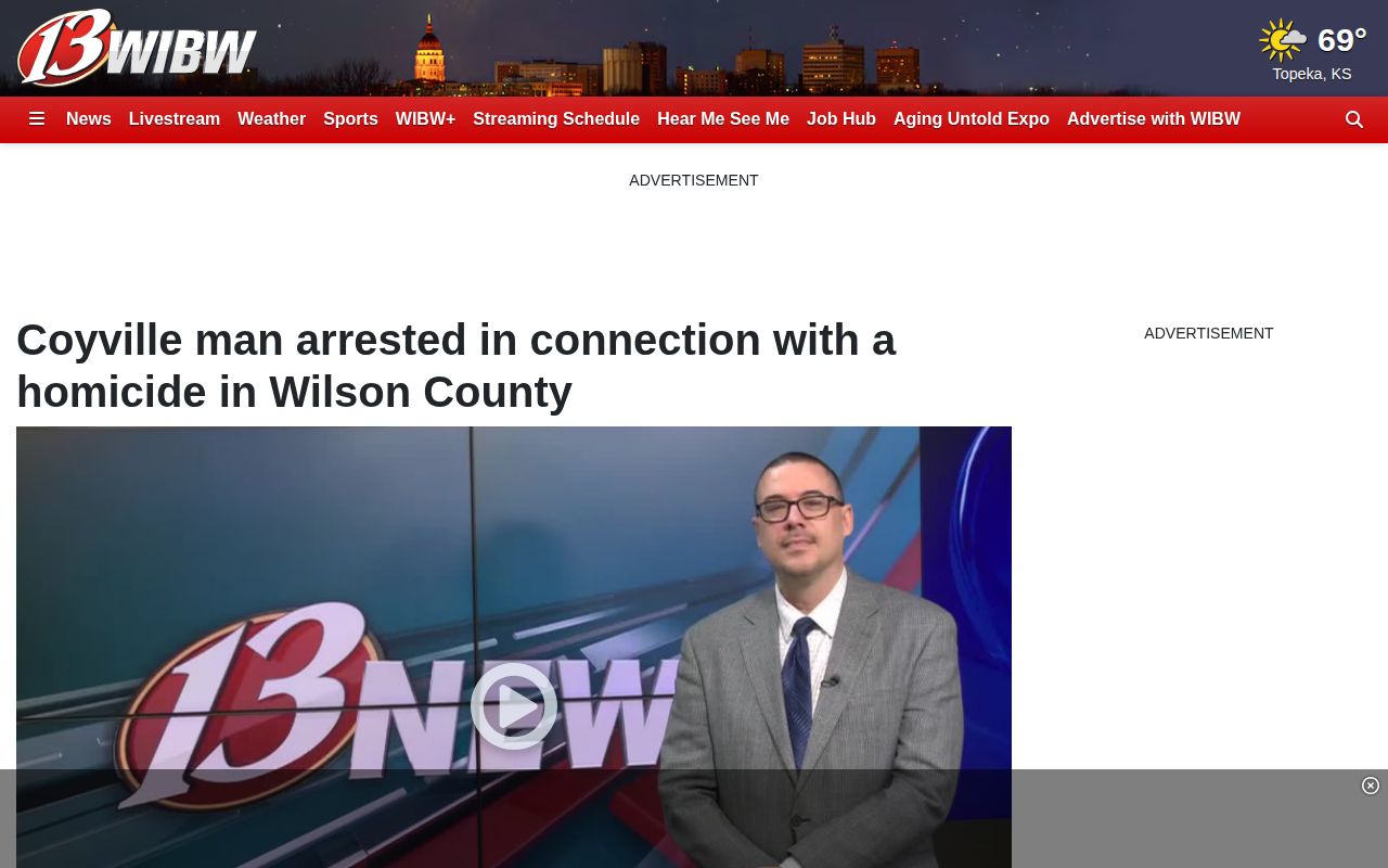 WIBW Wilson County crime news with agency-sourced arrest image