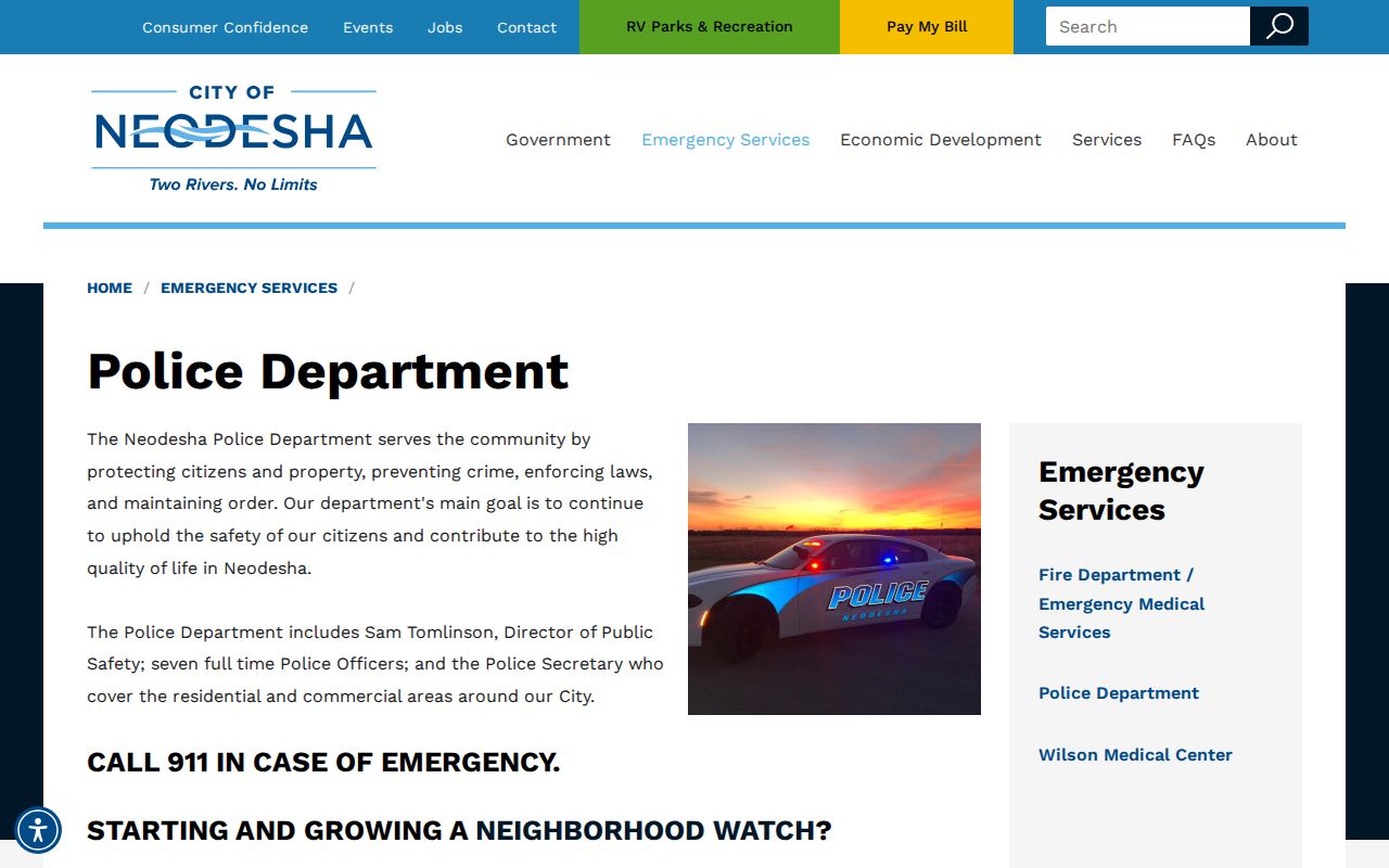 Neodesha Police Department official arrest records source
